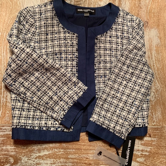 Karl Lagerfeld Paris Boucle Topper Jacket - Picture 4 of 6